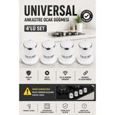 Öz Beyaz Eşya Kumtel Ocak Düğmesi Beyaz 4'lü Set Yaylı Model