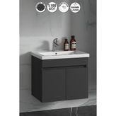 Özceden Çiğdem 55 cm Antrasit Gri Mat Mdf Seramik Lavabolu Asma Banyo Alt Dolabı