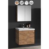 Özceden Çiğdem 65 cm Atlantik Çam MDF Seramik Lavabolu Asma Banyo Dolabı Takımı
