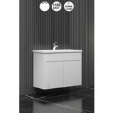 Özceden Çiğdem 65 cm Beyaz Mdf Seramik Lavabolu Asma Banyo Alt Dolabı