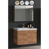 Özceden Çiğdem 80 cm Atlantik Çam Mdf Seramik Lavabolu Asma Banyo Dolabı Takımı