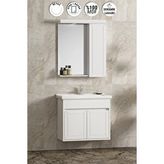 ÖZCEDEN Çuha 55 cm Beyaz MDF Pk-109 Balon Kapak Seramik Lavabolu Asma Banyo Dolabı Takımı