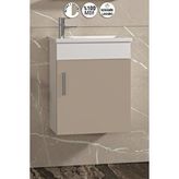 Özceden Lale 42X24 cm Beyaz-Selenit Mdf Seramik Lavabolu Asma Banyo Alt Dolabı