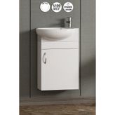Özceden Lale 45 cm Beyaz Mdf Seramik Lavabolu Asma Alt Banyo Dolabı