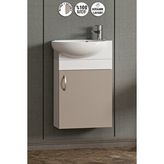 Özceden Lale 45 Cm Beyaz-selenit Mdf Seramik Lavabolu Asma Alt Banyo Dolabı Beyaz-Sis Gri