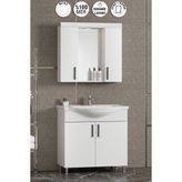 Özceden Leylak 80 cm Beyaz Mdf Seramik Lavabolu Asma Banyo Alt Dolabı