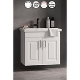 Özceden Salkım 55 Cm Beyaz Balon Mdf Seramik Lavabolu Asma Banyo Alt Dolabı