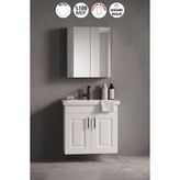 Özceden Salkım 55 Cm Beyaz Balon Mdf Seramik Lavabolu Asma Banyo Dolabı Takımı