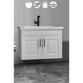 Özceden Salkım 65 cm Beyaz Balon Mdf Seramik Lavabolu Asma Banyo Alt Dolabı