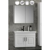 Özceden Salkım 80 cm Beyaz Balon Mdf Seramik Lavabolu Asma Banyo Dolabı Takımı
