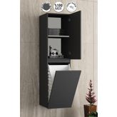 ÖZCEDEN Yıldız 35*130 Cm Antrasit Gri Mat Mdf Sepetli Asma Banyo Boy Dolabı