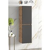 Özceden Yıldız 35x130 Cm Antrasit Gri Mat-atlantik Çam Mdf Asma Banyo Boy Dolabı