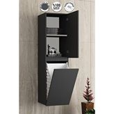 Özceden Yıldız 35x130 Cm Antrasit Gri Mat Mdf Sepetli Asma Banyo Boy Dolabı