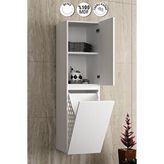 Özceden Yıldız 35x130 Cm Beyaz Mdf Sepetli Asma Banyo Boy Dolabı