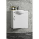 ÖZCEDEN Yıldız 45 cm Beyaz MDF Seramik Lavabolu Asma Alt Banyo Dolabı