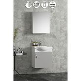 Özceden Yıldız 45 Cm Beyaz-sis Gri Mdf Seramik Lavabolu Asma Banyo Alt Dolabı Beyaz-Sisi Gri