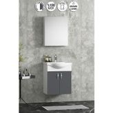 ÖZCEDEN Yıldız 50 cm Antrasit Gri MDF Seramik Lavabolu Asma Banyo Dolabı Takım