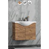 Özceden Yıldız 55 cm Atlantik Çam Mdf Seramik Lavabolu Asma Banyo Alt Dolabı