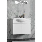 ÖZCEDEN Yıldız 65 cm Beyaz MDF Seramik Lavabolu Asma Banyo Alt Dolabı