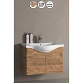 Özceden Yıldız 80 cm Atlantik Çam Mdf Seramik Lavabolu Asma Banyo Alt Dolabı