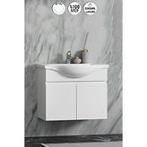 ÖZCEDEN Yıldız 80 cm Beyaz MDF Seramik Lavabolu Asma Banyo Alt Dolabı