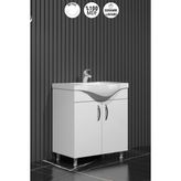 Özceden Yıldız Beyaz MDF Banyo Dolabı 80 cm Ayaklı Çanak Lavabo ile Modern Tasarım