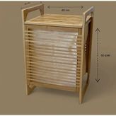 Ozcmax Orta Boy Ahşapp Bambu Kirli Sepeti 40X35X60