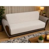 Özdağ Home Concept Süngerli Kaymaz Koltuk Örtüsü Koltuk Koruyucu Modern Desenli - 170 x 210 cm - Açık Krem