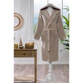 Özdilek Woven Kapüşonlu Bornoz - XL - Bej