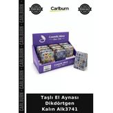 Özel Üretim Makyaj Aksesuar Şık Taşlı El Aynası Dikdörtgen Kalın