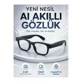 Özellikli Akıllı Gözlük 8 Mp Kameralı 1080P Video Kayıt Wifi Bağlantılı Çift