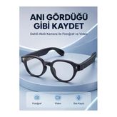 Özellikli Siyah Bluetooth Akıllı Gözlük Dahili Kameralı Fotoğraf Video Kayıt Aı