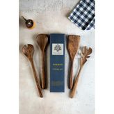 Özgürce El Yapımı Ceviz Ağacı Mutfak Seti, Tahta Kaşık, Çatal, Spatula, 30 cm - Seçenek 1