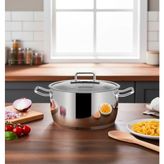 Özlife Rita Çelik Tekli Tencere 18 cm - Gri