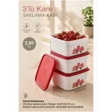 Özmet 3'lü Kare Saklama Kabı 2,50 lt