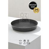 ÖzSa Home Granit Fırın Tepsisi Yuvarlak Fırın Tepsisi 34 cm - Gri