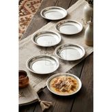 ÖzSa Home Sultan 6 Adet Kelle Paça Tabağı 19 cm Gümüş Yuvarlak Servis Sunum Yemek Tabağı Çelik Çorba Kasesi