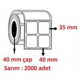 Özsaraç Etiket 40x35 mm 2000 Adet 2'li Kuşe Etiket