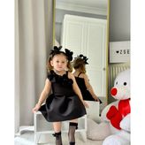 Özşe Moda Siyah Scuba Tek Omuz Çiçekli Elbise