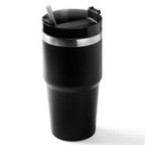 PABLO SİYAH PASLANMAZ ÇELİK PİPETLİ TERMOS BARDAK 600ML