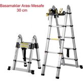 Packtech Inox Paslanmaz Çelik Çift Yönlü Teleskopik Merdiven - PT-CAT-SS-500