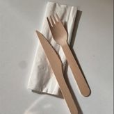 Paket Parti Yemek Seti Tahta Kaşık - Tahta Bıçak ve Peçete Seti 10 Lu Paket