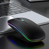 Paleon Rgb Işıklı Bluetooth Kablosuz Mouse(Bluetooth + Dongle Uyumlu - Siyah