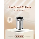 Palex Krom Çemberli Çöp Kovası 12 Lt