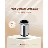 Palex Krom Çemberli Çöp Kovası 16 Lt