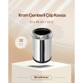 Palex Krom Çemberli Çöp Kovası 32 Lt