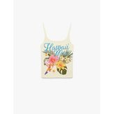 Pamuklu İp Askılı Hawaii Baskılı Slim Fit Bluz