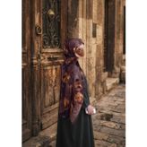 Pamuklu Rose Desen Şal-Mürdüm