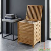 Panalı Bambu Katlanır Çamaşır Sepeti