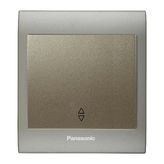 Panasonic Viko Panasonic Thea Blu Vavian Anahtar, Çerçeve Inox Matt+Dore, Kapak Dore